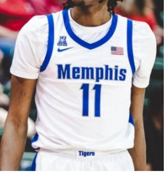 Kendric Davis #3 Memphis Tigers White Jersey Copper College Basketball Praise To Heaven