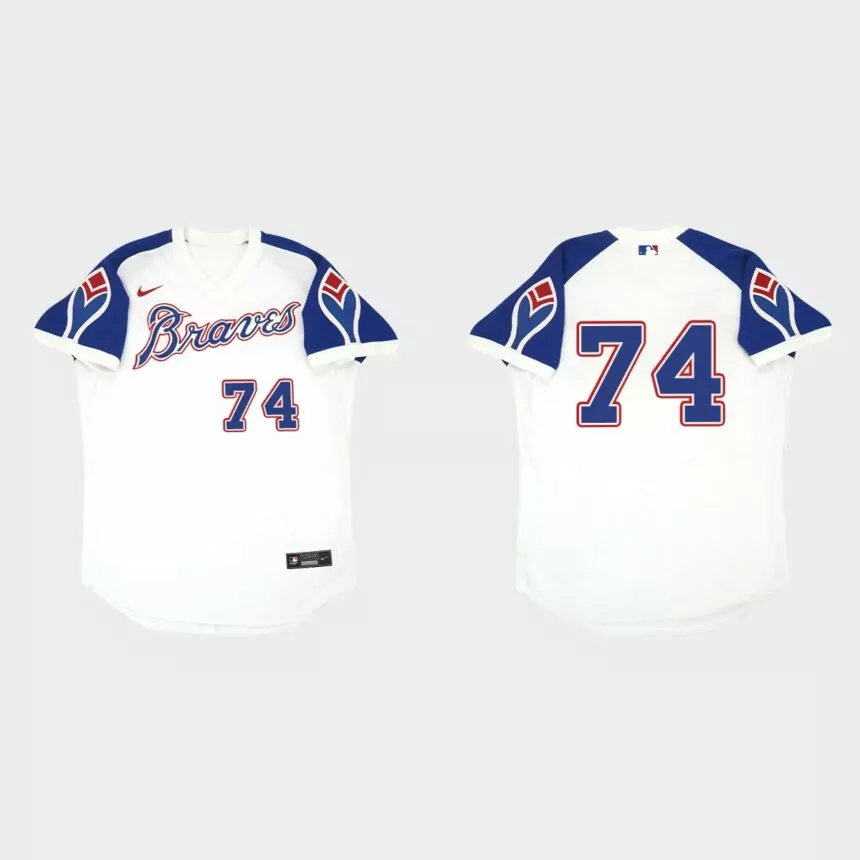 Kenley Jansen Atlanta Braves 1974 Cooperstown Collection Throwback Home Jersey – White