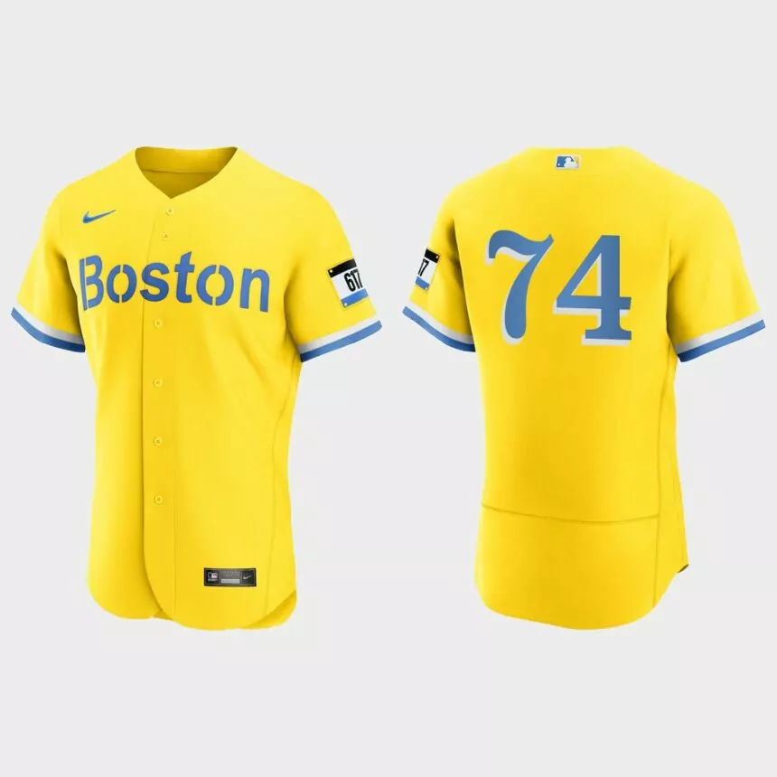 Kenley Jansen Boston Red Sox City Connect Authentic Jersey – Gold Light Blue