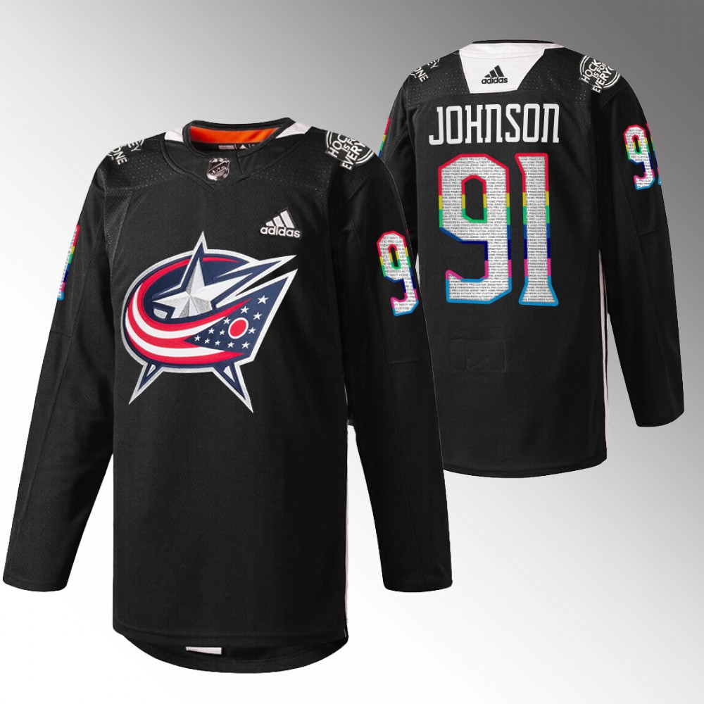 Kent Johnson Blue Jackets Black History Month Jersey Black Warmup