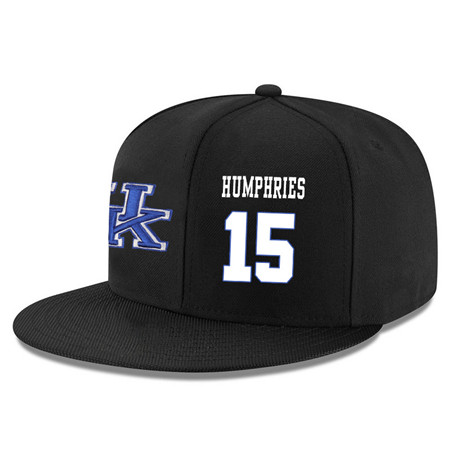 Kentucky Wildcats 15 Isaac Humphries Black Adjustable Hat