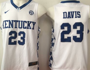 Kentucky Wildcats 23 Anthony Davis White College Basketball Jersey
