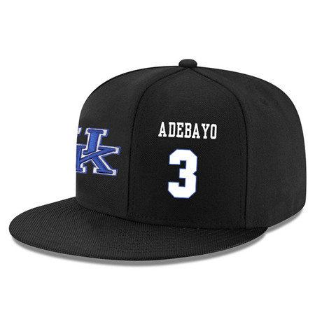 Kentucky Wildcats 3 Edrice Adebayo Black Adjustable Hat