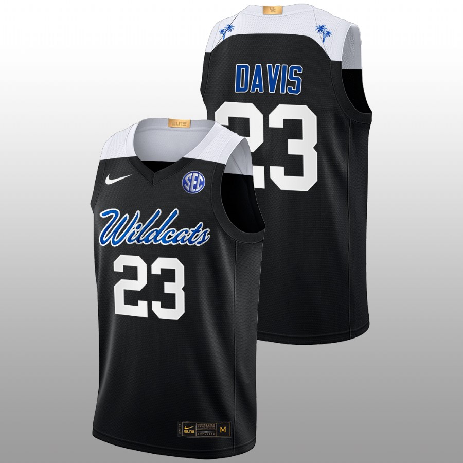 Kentucky Wildcats Anthony Davis College Basketball Black Elite Jersey Men