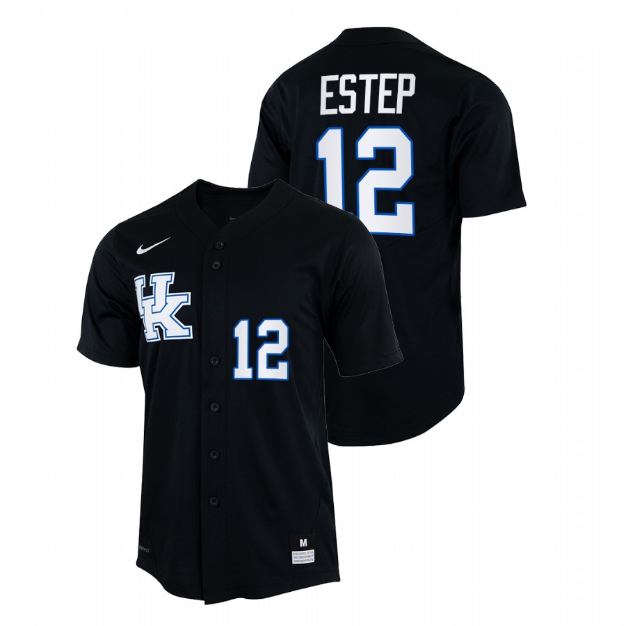 Kentucky Wildcats Chase Estep Men Black College Baseball Jersey