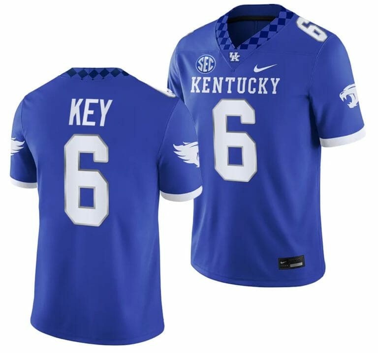 Kentucky Wildcats Dane Key Jersey #6 College Football Game 2023 Blue