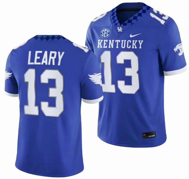 Kentucky Wildcats Devin Leary Jersey #13 College Football Game 2023 Blue