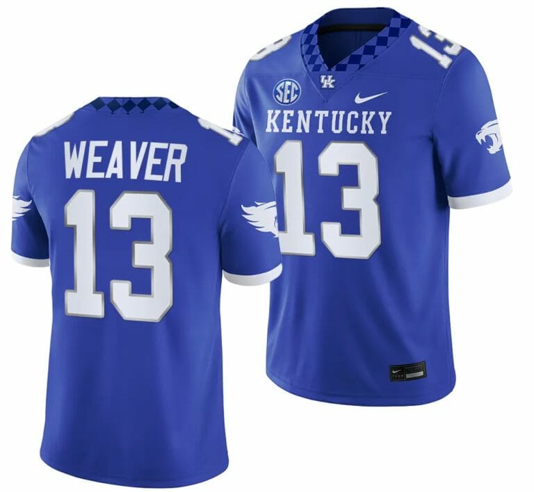 Kentucky Wildcats JJ Weaver Jersey #13 College Football Game 2023 Blu