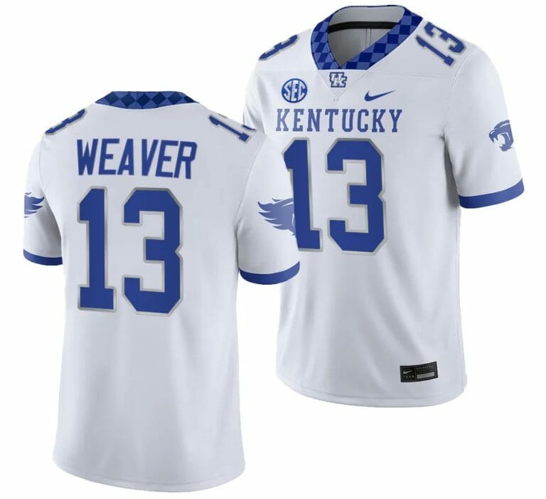 Kentucky Wildcats JJ Weaver Jersey #13 College Football Game 2023 White