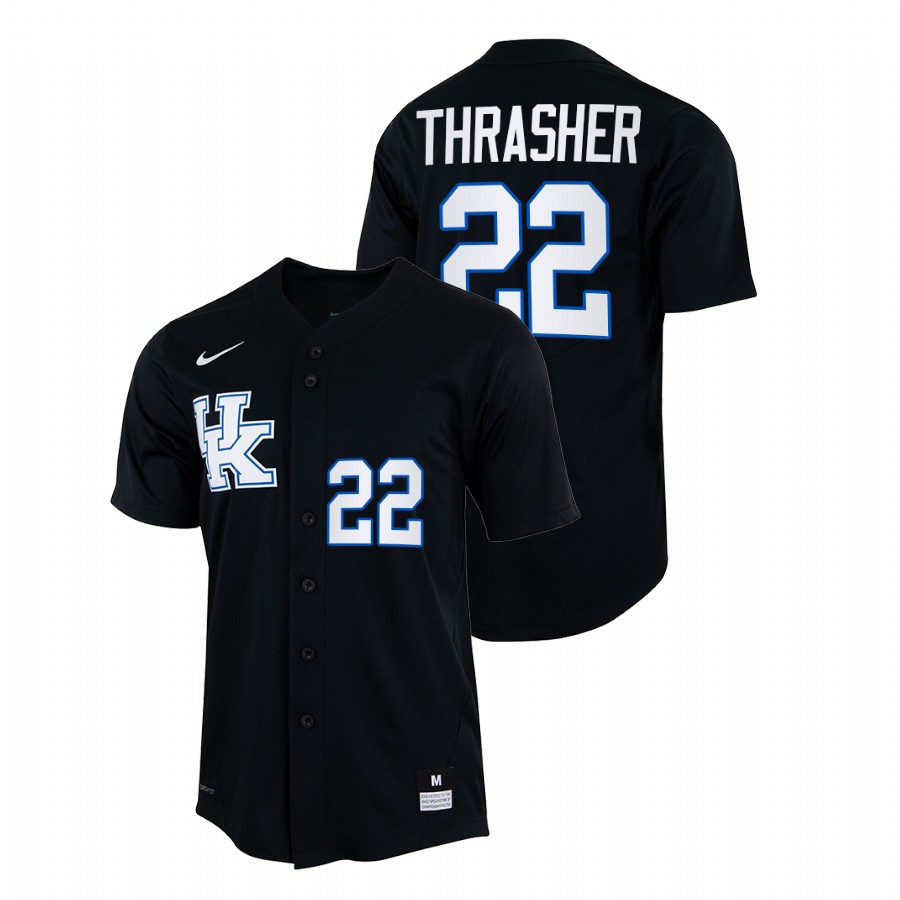 Kentucky Wildcats John Thrasher Men Black College Baseball Jersey