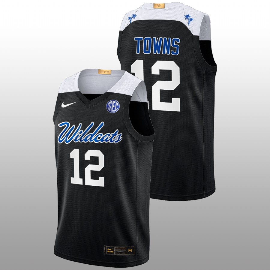 Kentucky Wildcats Karl-Anthony Towns College Basketball Black Elite Jersey Men