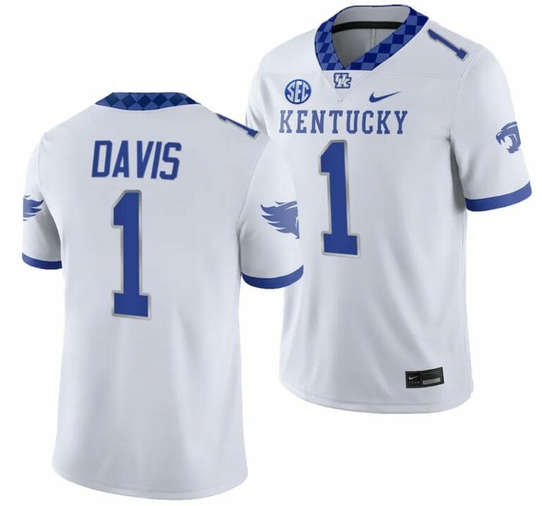 Kentucky Wildcats Ray Davis Jersey #1 College Football Game 2023 White