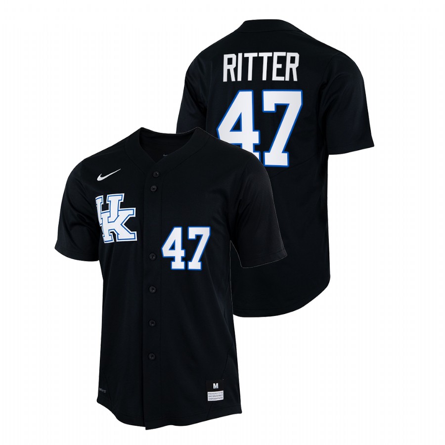 Kentucky Wildcats Ryan Ritter Men Black College Baseball Jersey