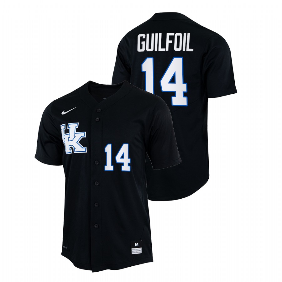 Kentucky Wildcats Tyler Guilfoil Men Black College Baseball Jersey