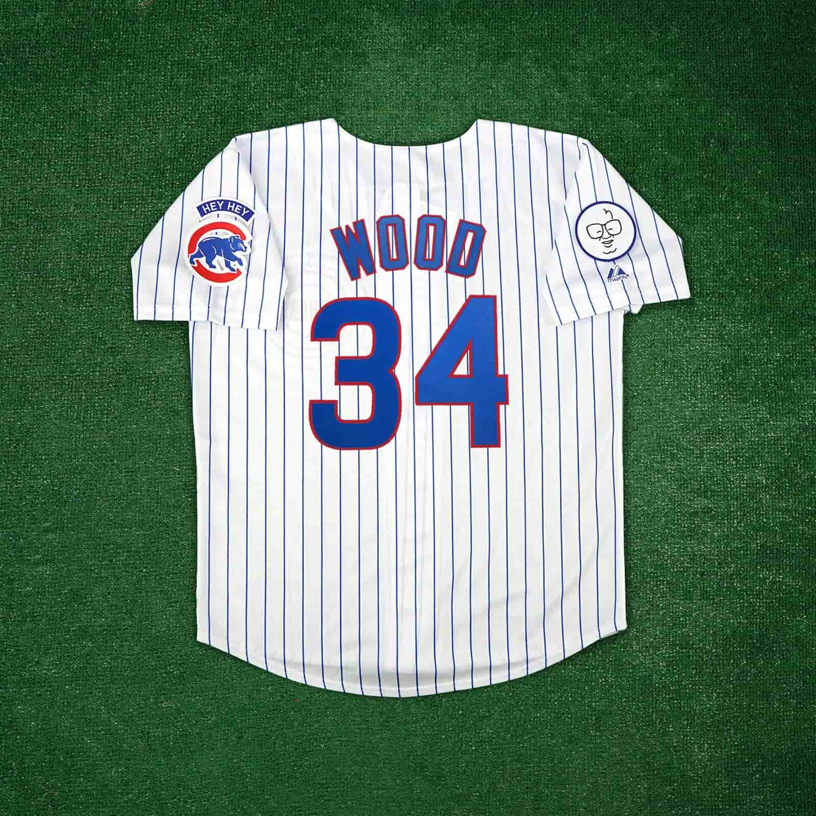 Kerry Wood 1998 Chicago Cubs Men's Home White Jersey w Harry Caray Patch