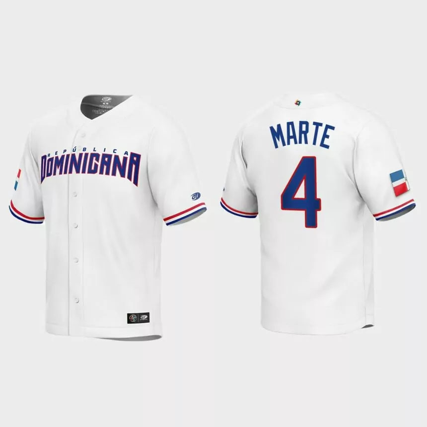 Ketel Marte Dominican Republic Baseball 2023 World Baseball Classic Replica Jersey – White