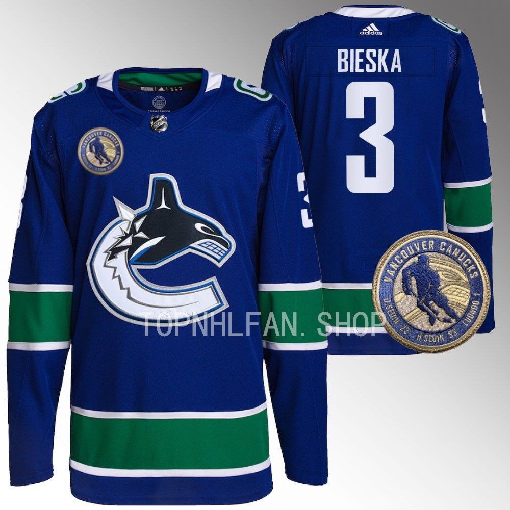 Kevin Bieska Vancouver Canucks Blue 2022 HHOF Warmup Jersey