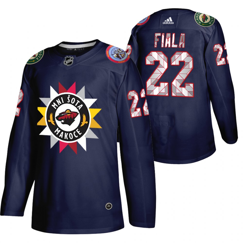 Kevin Fiala Jersey Minnesota Wild Native American Heritage Day Navy 2021-22 Men