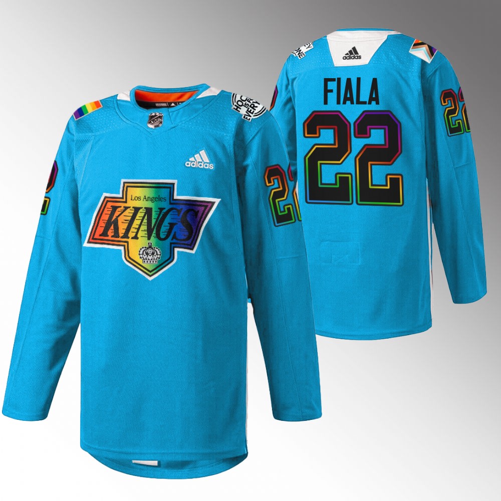Kevin Fiala Los Angeles Kings LGBT Pride Blue Jersey Warmup