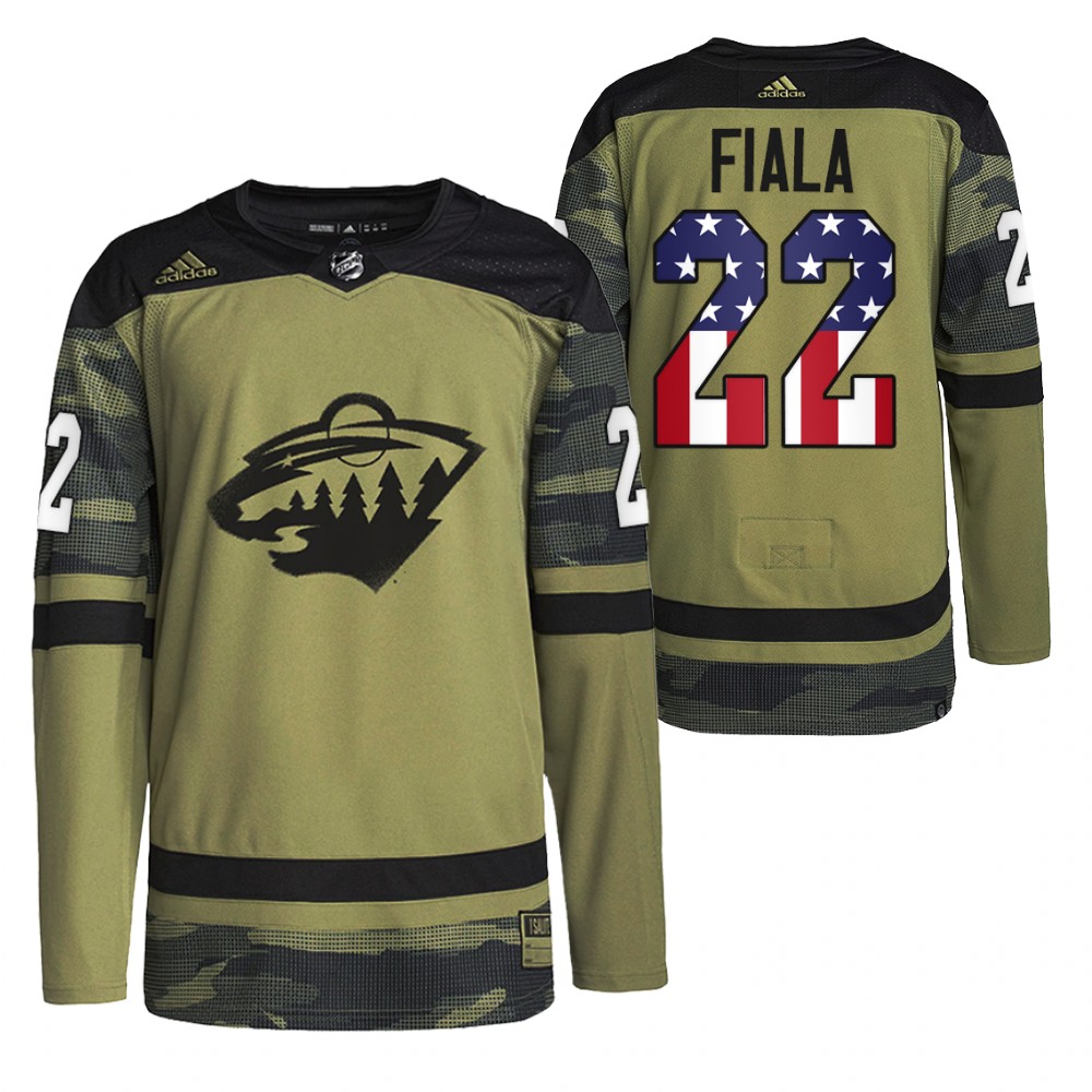Kevin Fiala Wild Military Appreciation Night Jersey Camo Practice