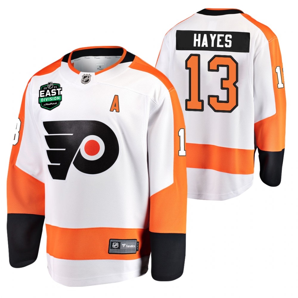 Kevin Hayes Flyers 2021 East Division Patch Jersey White Away