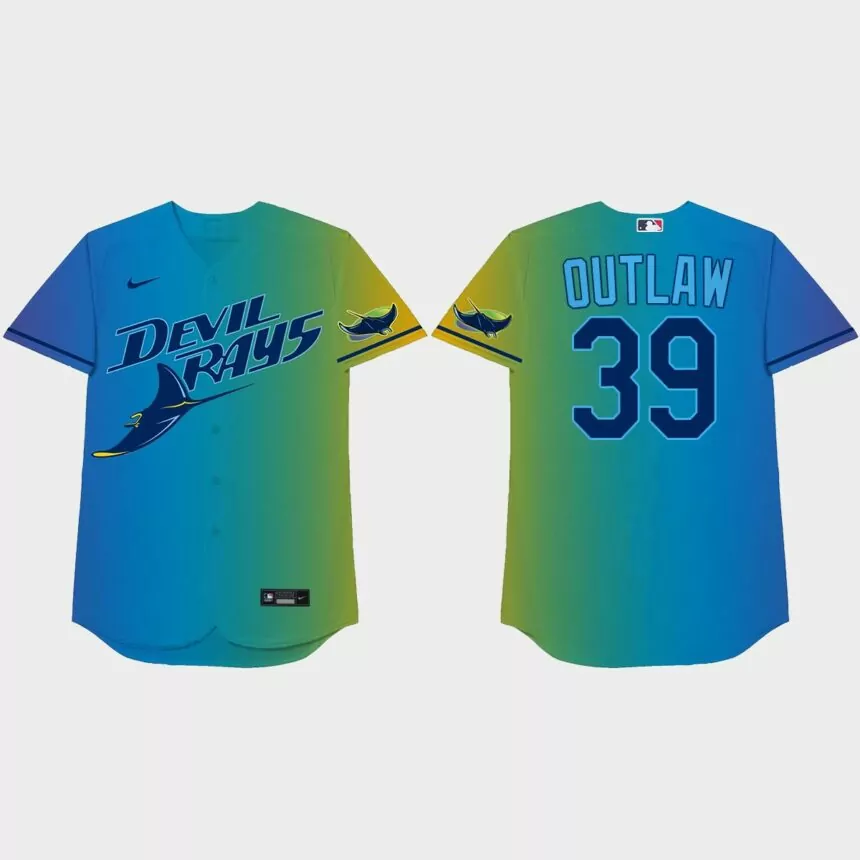 Kevin Kiermaier 2021 Players’ Weekend Outlaw Nickname Jersey – Blue