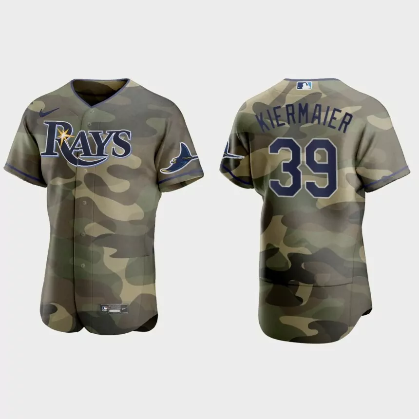 Kevin Kiermaier Tampa Bay Rays 2021 National Armed Forces Day Authentic Jersey – Camo