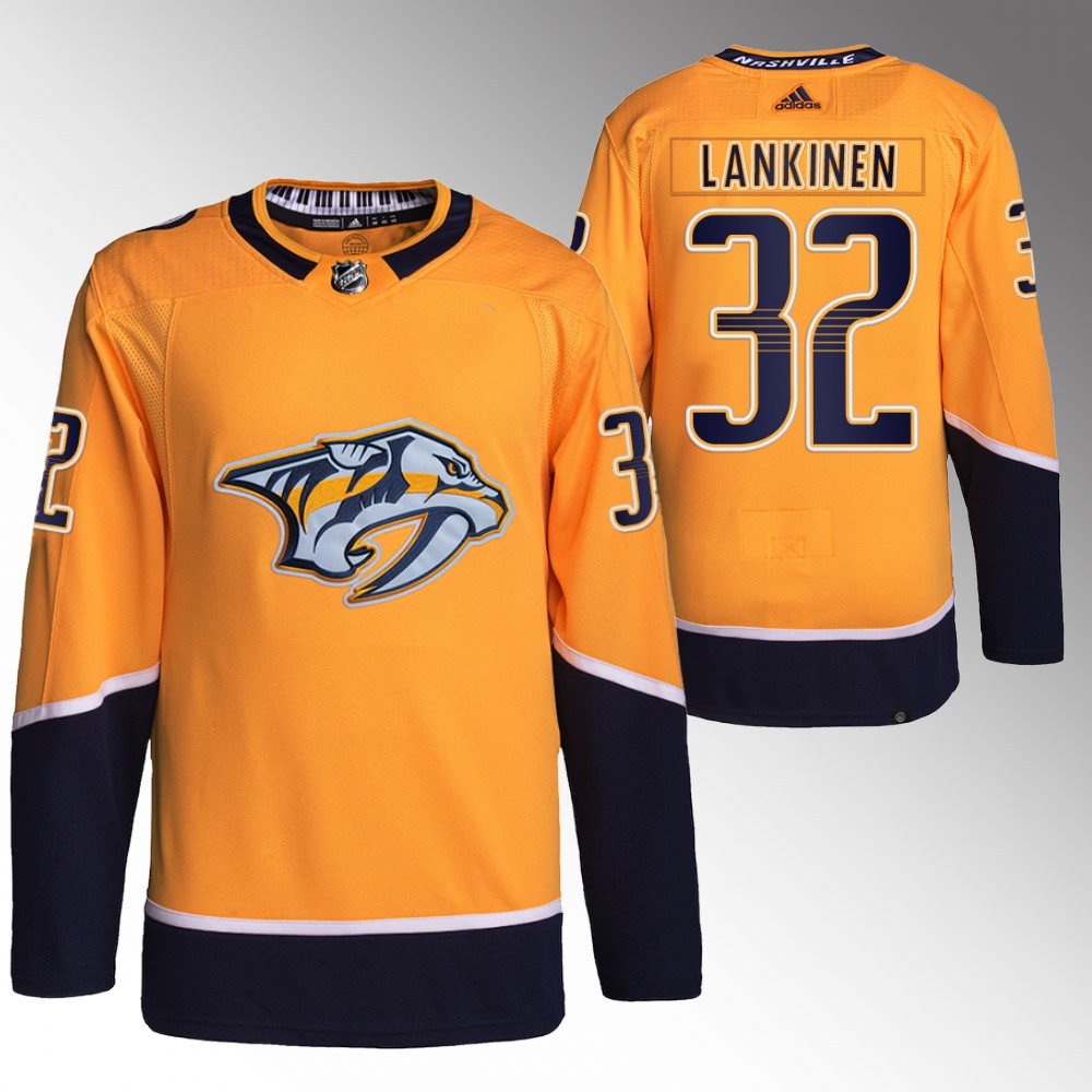 Kevin Lankinen 2022-23 Nashville Predators Gold Primegreen Authentic Home Jersey