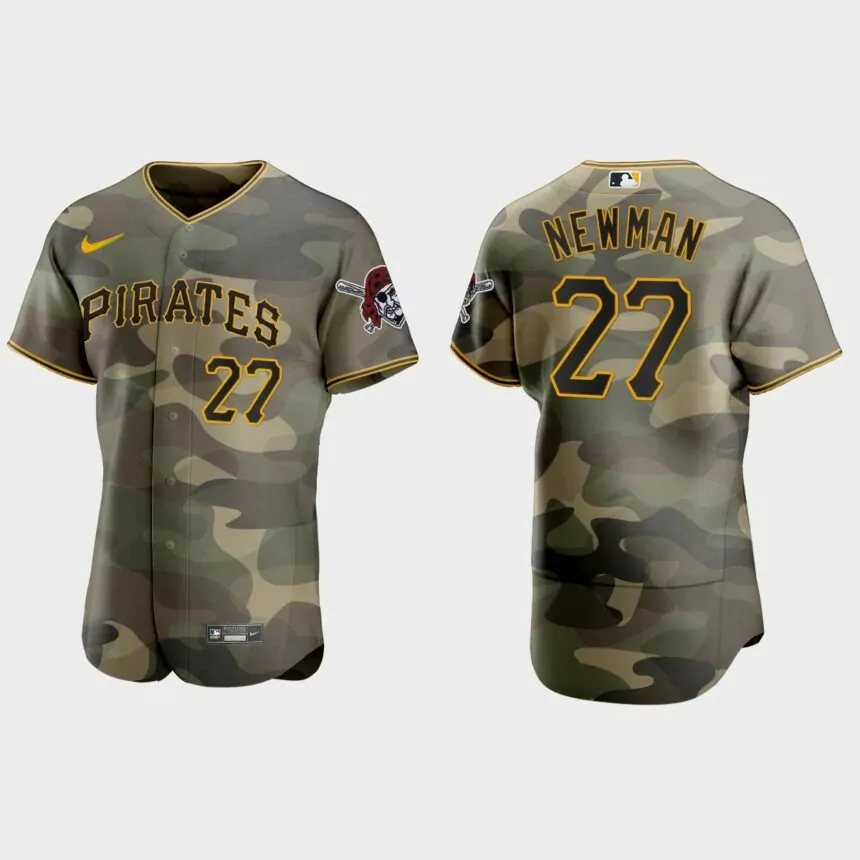 Kevin Newman Pittsburgh Pirates 2021 National Armed Forces Day Authentic Jersey – Camo