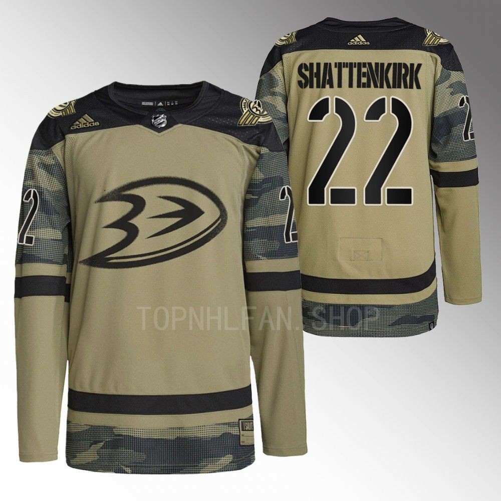 Kevin Shattenkirk Ducks Military Appreciation Night Jersey Camo Warmup
