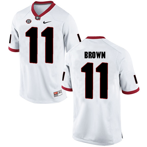 Keyon Brown Georgia Bulldogs Men's Jersey - #11 NCAA White Limited Away