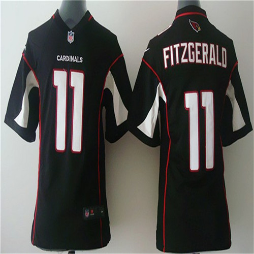 Kid's Arizona Cardinals #11 Larry Fitzgerald Black Nik Game Stitched Jersey
