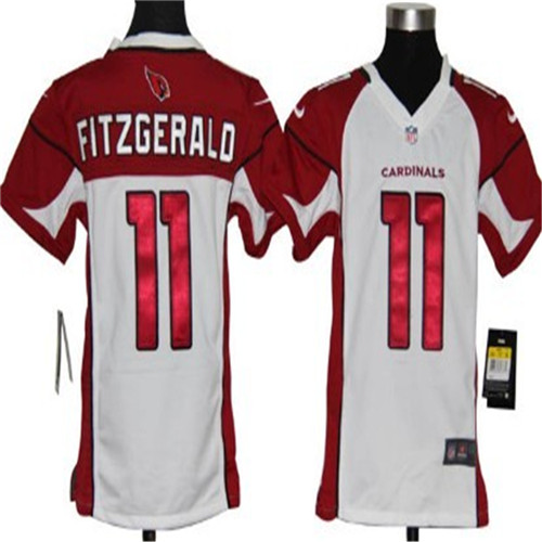 Kid's Arizona Cardinals #11 Larry Fitzgerald White Nik Game Stitched Jersey