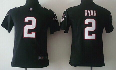 Kid's Atlanta Falcons #2 Matt Ryan Black Nik Game Stitched Jersey