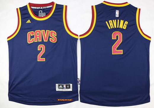 Kid's Cleveland Cavaliers #2 Kyrie Irving CAVS Navy Blue Revolution 30 Jersey