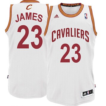 Kid's Cleveland Cavaliers #23 LeBron James White Revolution 30 Jersey