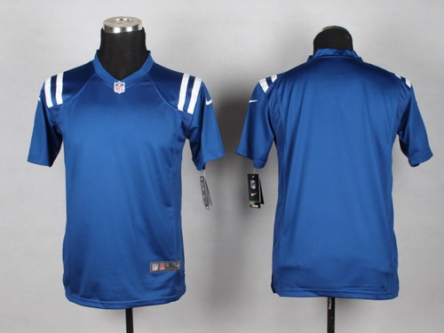 Kid's Indianapolis Colts Blank Blue Nik Game Stitched Jersey