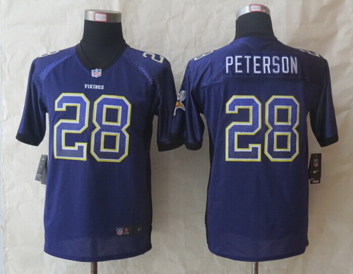 Kid's Minnesota Vikings #28 Adrian Peterson Purple Nike Drift Fashion Jersey