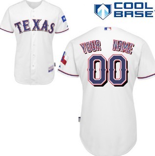 Kids' Texas Rangers Customized White Jersey 