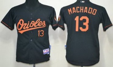 Kids Baltimore Orioles 13 Manny Machado Black Cool Base MLB Jerseys