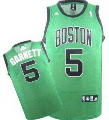 Kids Boston Celtics 5 Kevin Garnett Green NBA Jerseys Black Number