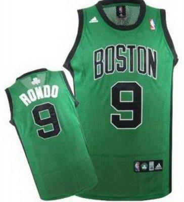 Kids Boston Celtics 9 Rajon Rondo Green Color NBA Jerseys Black Number