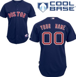 Kids Boston Red Sox Customized Navy Blue Jersey