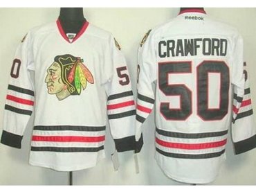 Kids Chicago Blackhawks 50 Corey Crawford White NHL Jerseys