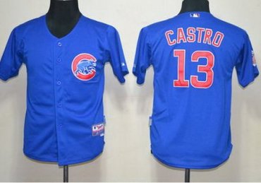 Kids Chicago Cubs 13 Starlin Castro Blue MLB Jerseys