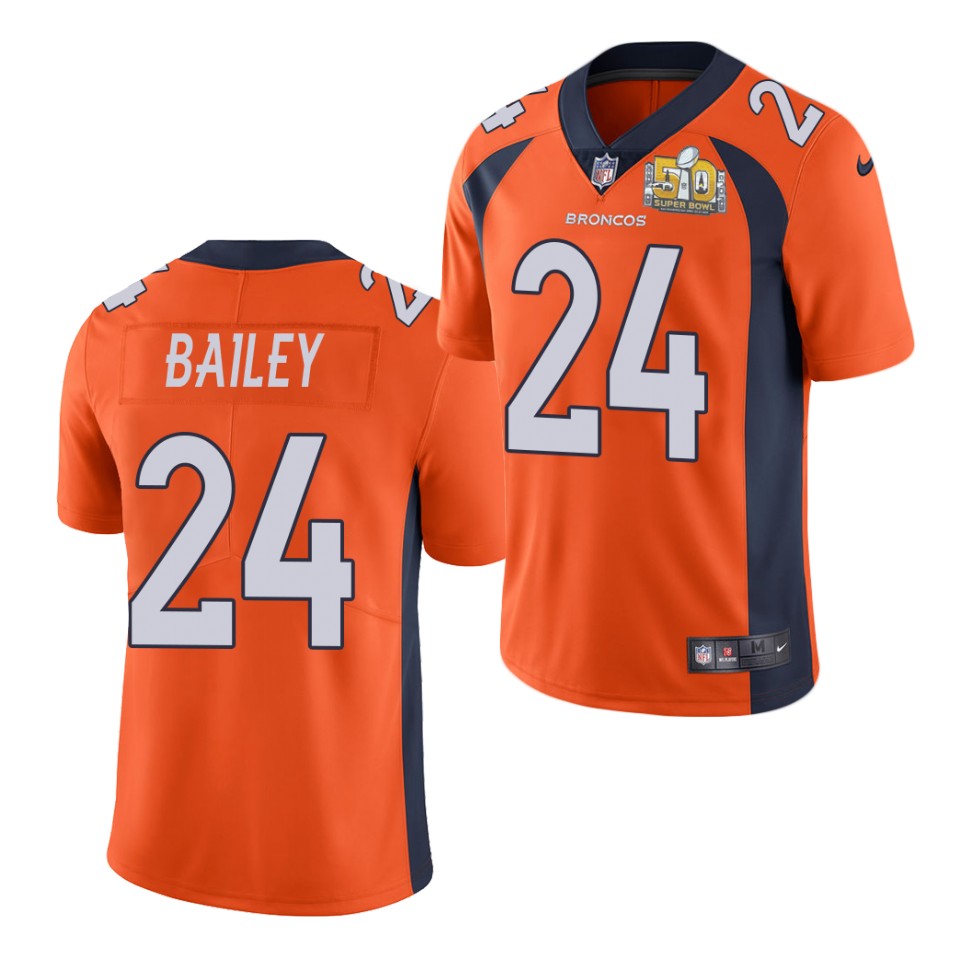 Kids Denver Broncos #24 Champ Bailey Orange Game Jersey