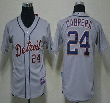 Kids Detroit Tigers 24 Miguel Cabrera Grey MLB Jerseys