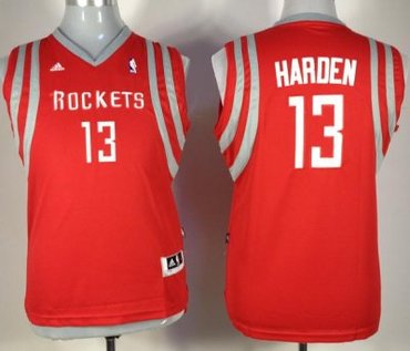 Kids Houston Rockets #13 James Harden Red Revolution 30 Swingman NBA Jerseys