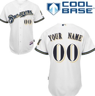 Kids Milwaukee Brewers Customized White Jersey