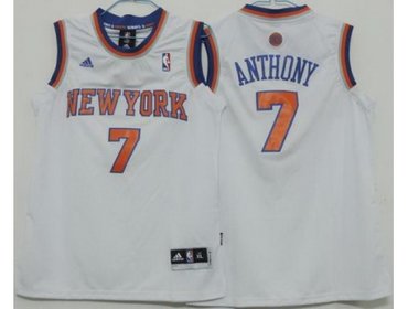Kids New York Knicks 7 Carmelo Anthony White Revolution 30 Swingman NBA Jerseys